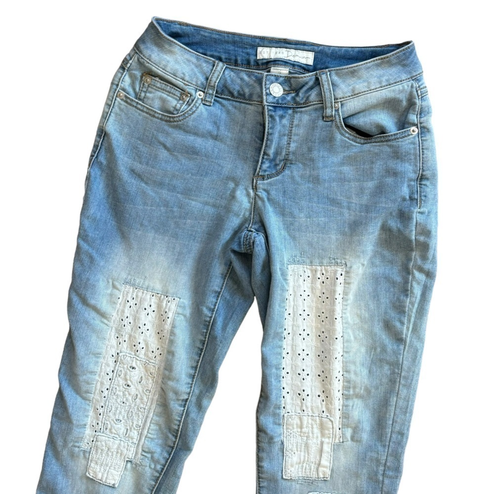 Lace Patch Work Denim Jeans EST. 1946 Women’s Size 2 Bohemian Girly Softgirl - Picture 7 of 15